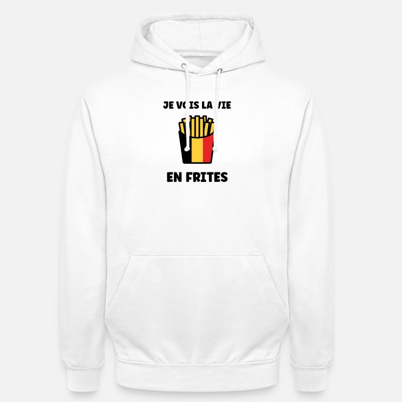Frites Belges Drapeau Graphic - Sweat-shirt à capuche unisexe - blanc