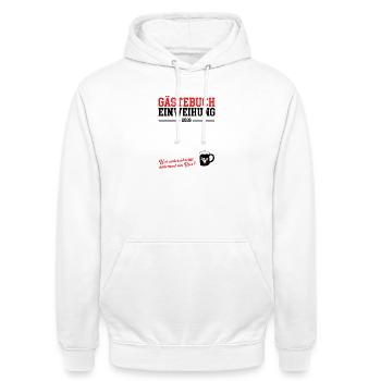 Guestbook Inauguration 2026 New Apartment Business - Unisex Hoodie - white - Front - AI Model Male 185 dark (185cm) & AI Model Female 172 dark (172cm)