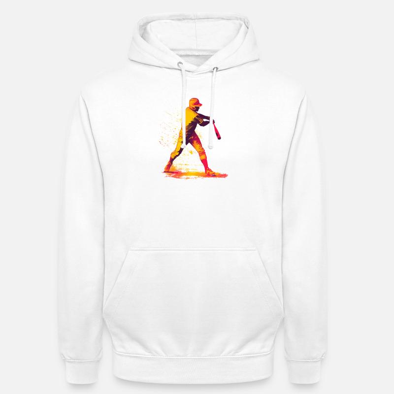 Farbexplosion Baseball-Schläger - Unisex Hoodie - Weiß