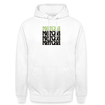Matcha Retro Tee Liebhaber Design - Unisex Hoodie - Weiß - Vorne - AI Model Male 185 dark (185cm) & AI Model Female 172 dark (172cm)