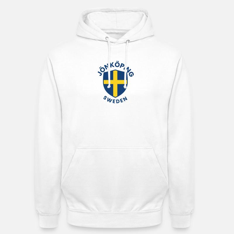 Bouclier de Jönköping Croix suédoise - Sweat-shirt à capuche unisexe - blanc
