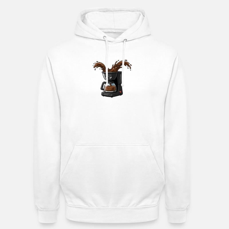 Éclaboussure de cafetière en colère - Sweat-shirt à capuche unisexe - blanc