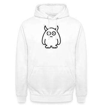 monster - Unisex Hoodie - white - Front - AI Model Male 185 dark (185cm) & AI Model Female 172 dark (172cm)