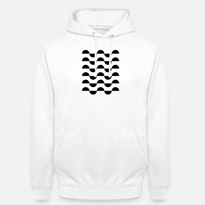 geometric wavy circles pattern design - Unisex Hoodie - white