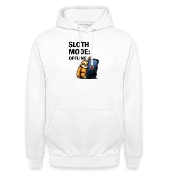 Tragheit Modus offline - Unisex Hoodie - Weiß - Vorne - AI Model Male 185 dark (185cm) & AI Model Female 172 dark (172cm)