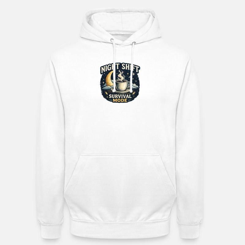 Mode survie Shift de nuit Survie - Sweat-shirt à capuche unisexe - blanc