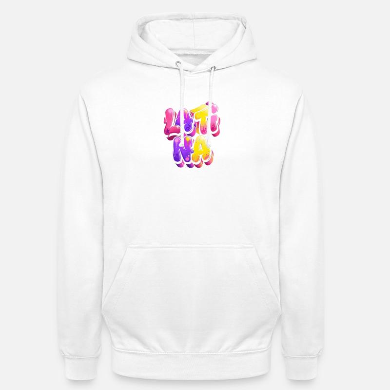 Dégradé de lettrage de graffiti néon - Sweat-shirt à capuche unisexe - blanc