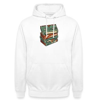 VHS Videokassette Retro Vintage - Unisex Hoodie - Weiß - Vorne - AI Model Male 185 dark (185cm) & AI Model Female 172 dark (172cm)