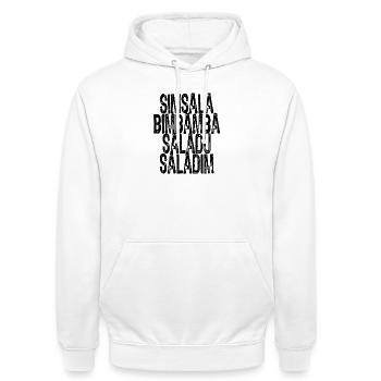 Simsalabimbambasaladusaladim - Unisex Hoodie - Weiß - Vorne - AI Model Male 185 dark (185cm) & AI Model Female 172 dark (172cm)