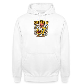 Six Seven 67 Italian Brainrot Nerd Humour Drôle - Sweat-shirt à capuche unisexe - blanc - Devant - AI Model Male 185 dark (185cm) & AI Model Female 172 dark (172cm)