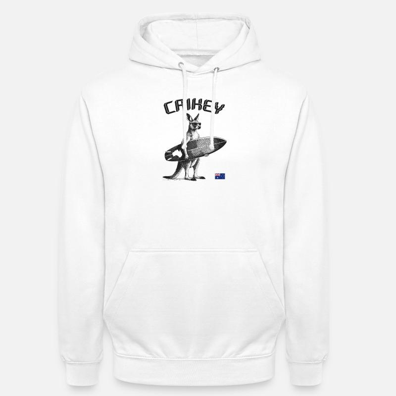 Crickey Kangaroo Australien Surfing - Hættetrøje unisex - hvid