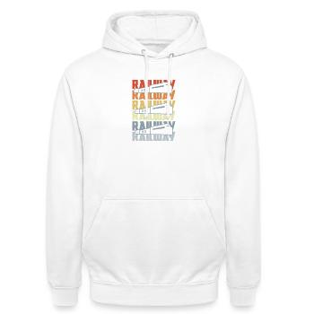 Vintage Eisenbahn - Unisex Hoodie - Weiß - Vorne - AI Model Male 185 dark (185cm) & AI Model Female 172 dark (172cm)