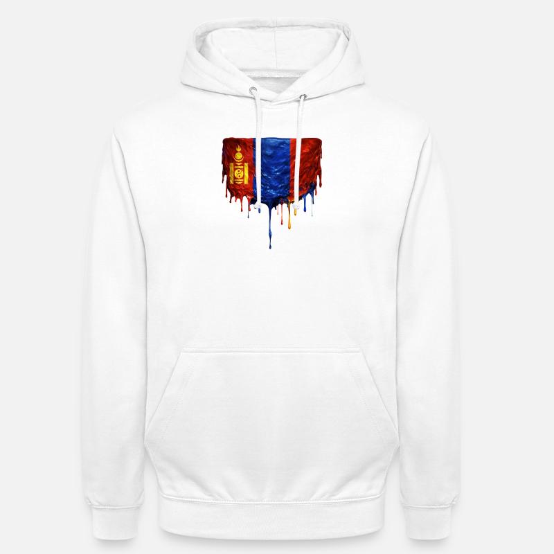 Chute du drapeau mongol - Sweat-shirt à capuche unisexe - blanc