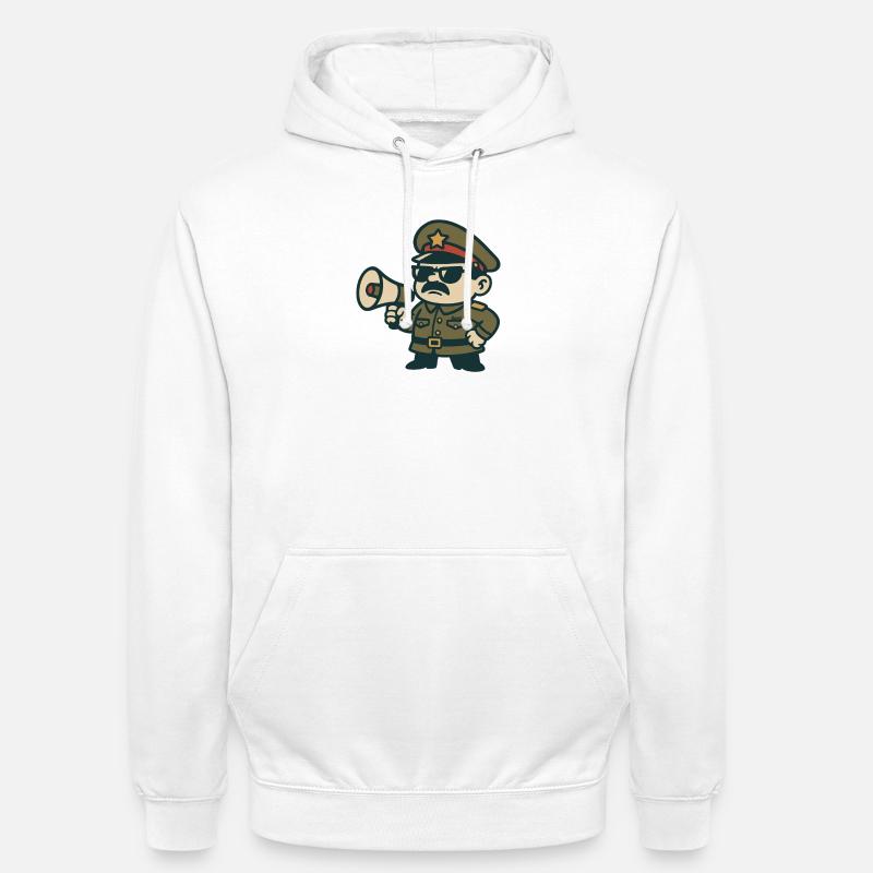 Sergent rétro Mégaphone - Sweat-shirt à capuche unisexe - blanc