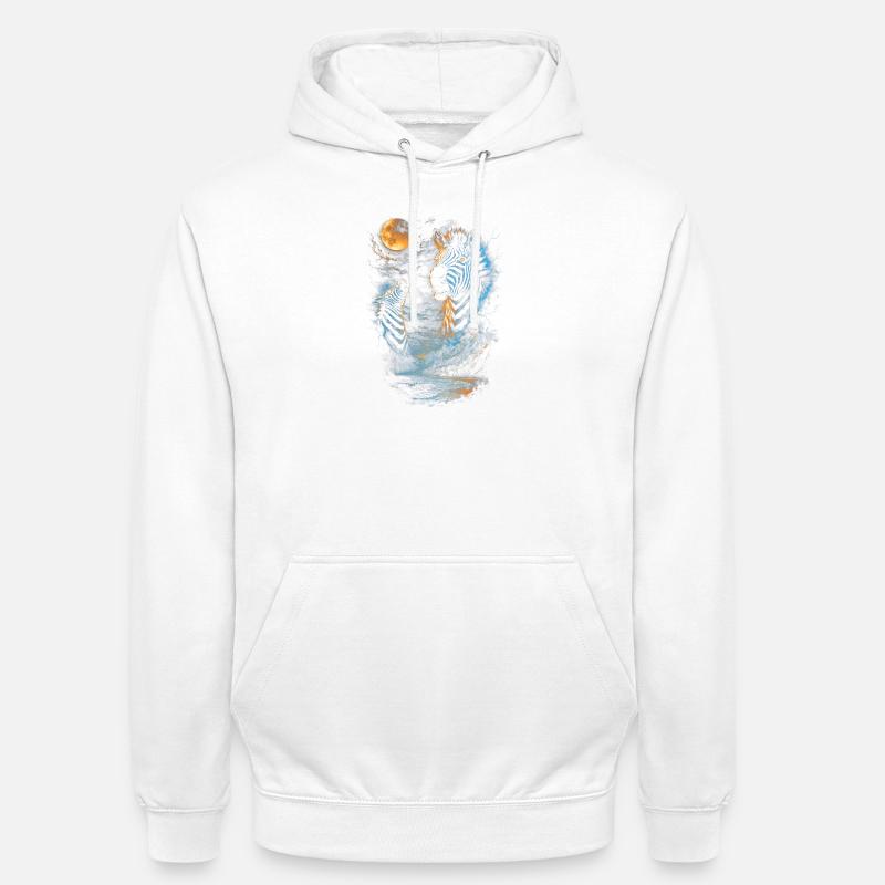 Zebra - Felpa con cappuccio unisex - bianco