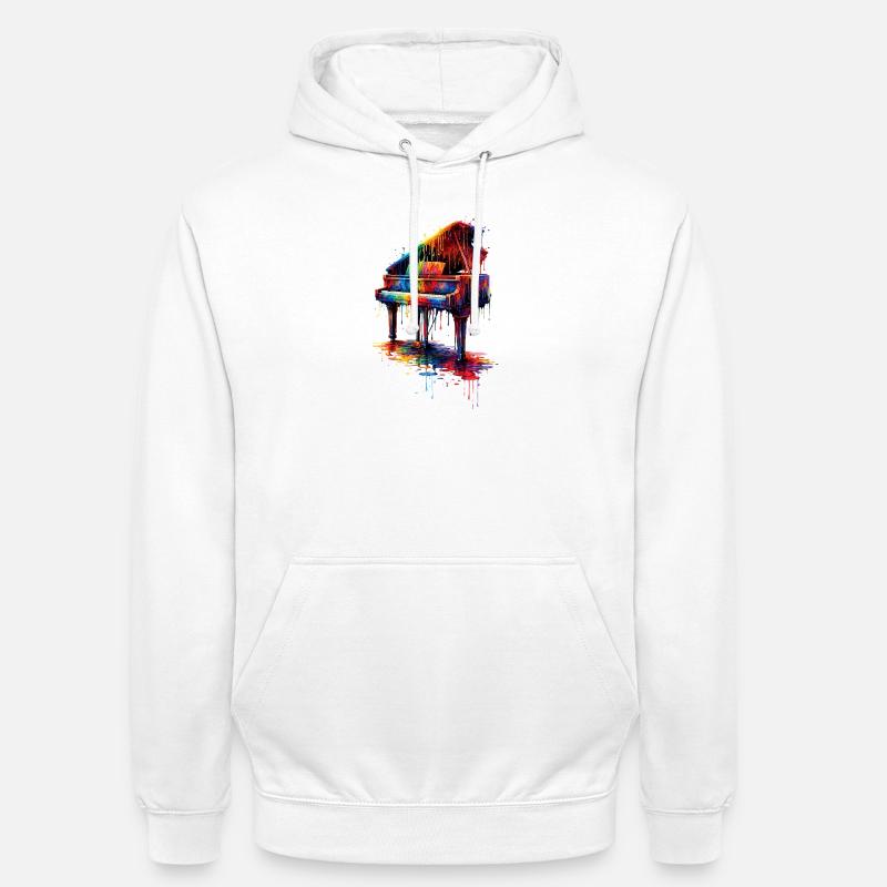 Klavier mit tropfender Farbe - Unisex Hoodie - Weiß