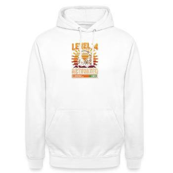 Level 14 Aktiviert Kopfhörer Retro - Unisex Hoodie - Weiß - Vorne - AI Model Male 185 dark (185cm) & AI Model Female 172 dark (172cm)