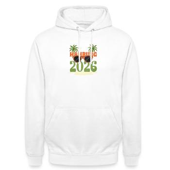 Hambourg 2026 - Sweat-shirt à capuche unisexe - blanc - Devant - AI Model Male 185 dark (185cm) & AI Model Female 172 dark (172cm)