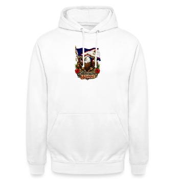Adlerflagge von Amerikanisch-Samoa - Unisex Hoodie - Weiß - Vorne - AI Model Male 185 dark (185cm) & AI Model Female 172 dark (172cm)
