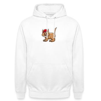 Katze lustig witzig Katzen Teenie - Unisex Hoodie - Weiß - Vorne - AI Model Male 185 dark (185cm) & AI Model Female 172 dark (172cm)