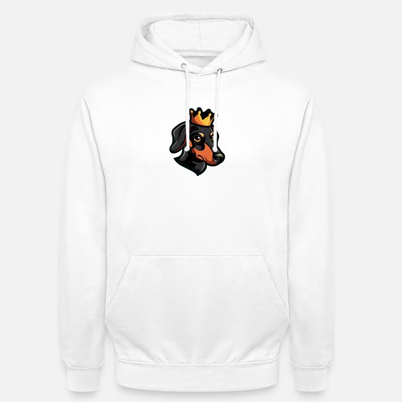 Couronne de teckel Teckel - Sweat-shirt à capuche unisexe - blanc