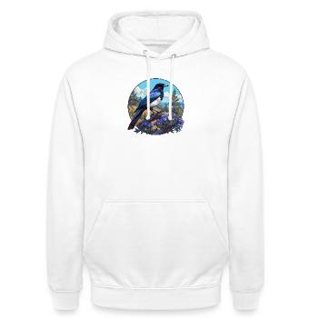 Elstern Elster - Unisex Hoodie - Weiß - Vorne - AI Model Male 185 dark (185cm) & AI Model Female 172 dark (172cm)