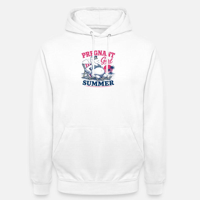 Dodo d’été enceinte sur la plage - Sweat-shirt à capuche unisexe - blanc