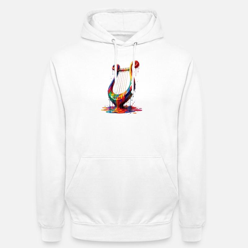 Leier mit tropfender Farbe - Unisex Hoodie - Weiß