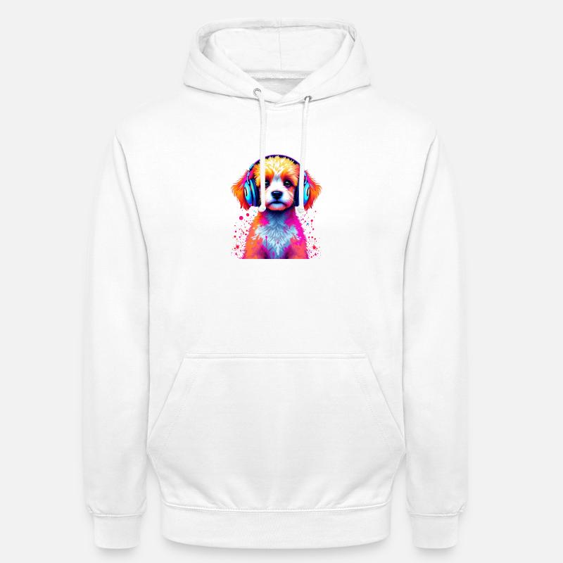 Casque Caniche - Sweat-shirt à capuche unisexe - blanc