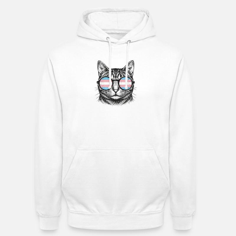 LGBT-Pride-Monat – Trans-Pride-Katze - Unisex Hoodie - Weiß