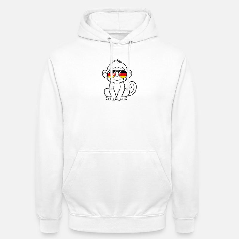 German flag monkey german Germany monkey - Unisex Hoodie - white