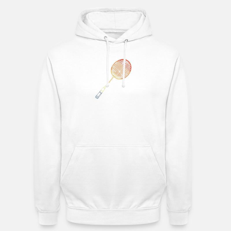 Badminton Racket Sketch - Unisex Hoodie - white