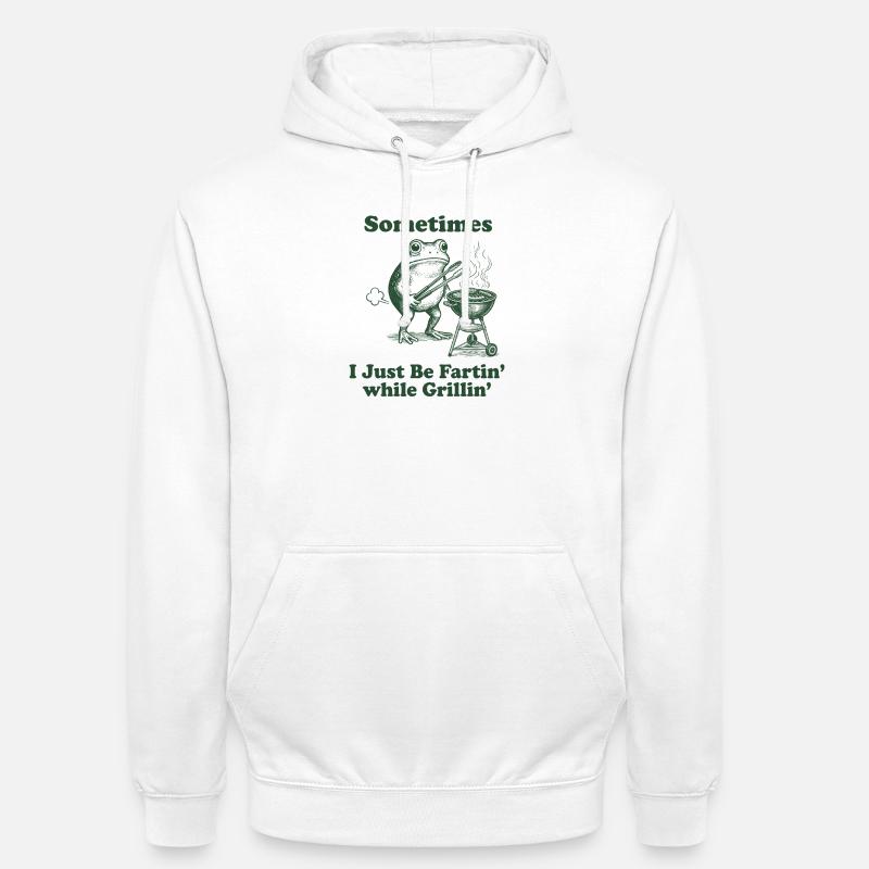 Frosch Grill : Plaisir à péter - Sweat-shirt à capuche unisexe - blanc