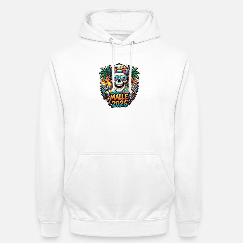 Malle 2026 Skull - Sweat-shirt à capuche unisexe - blanc