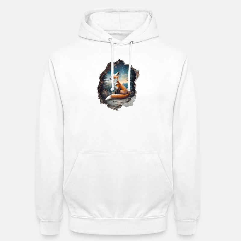 Fuchs Sterne Wald - Unisex Hoodie - Weiß