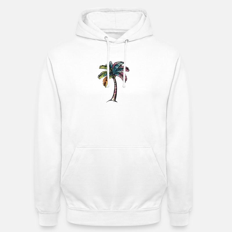 Plage de Palm Tree - Sweat-shirt à capuche unisexe - blanc