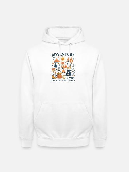 Das Abenteuer beginnt im Freien - Unisex Hoodie - Weiß