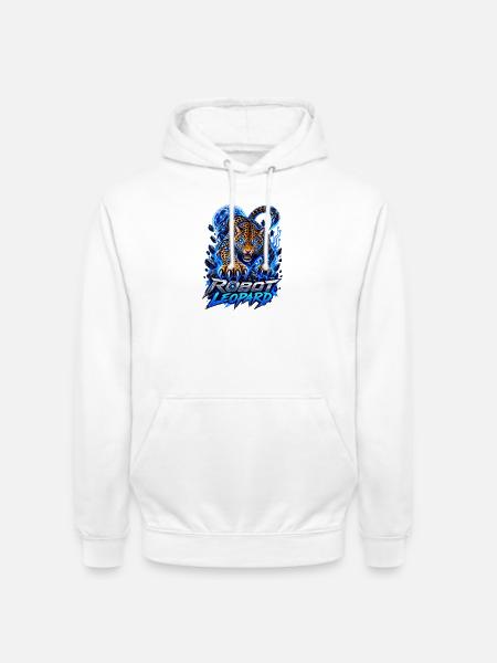Robot Leopard – Cyber Leopard - Unisex Hoodie - Weiß