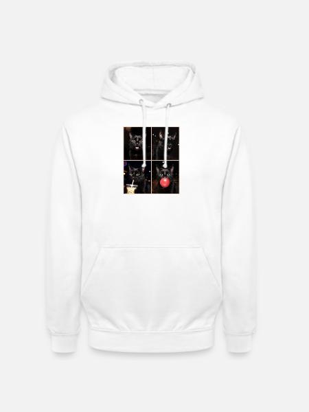 Katzen schwarze Katze - Unisex Hoodie - Weiß