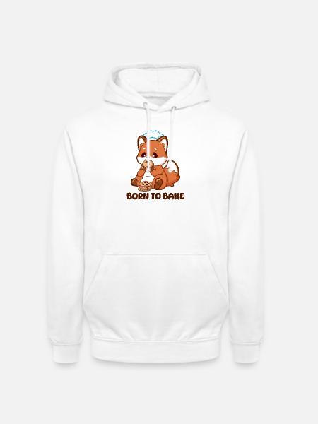 Backender Fuchs mit Keksen - Unisex Hoodie - Weiß