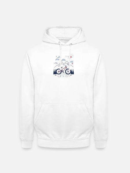 Mountainbiking Skizze - Unisex Hoodie - Weiß