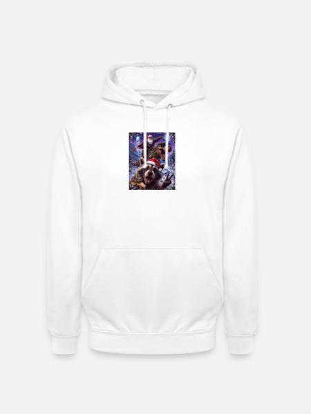 Weihnachtsdino: Santa Rex & Rentier - Unisex Hoodie - Weiß