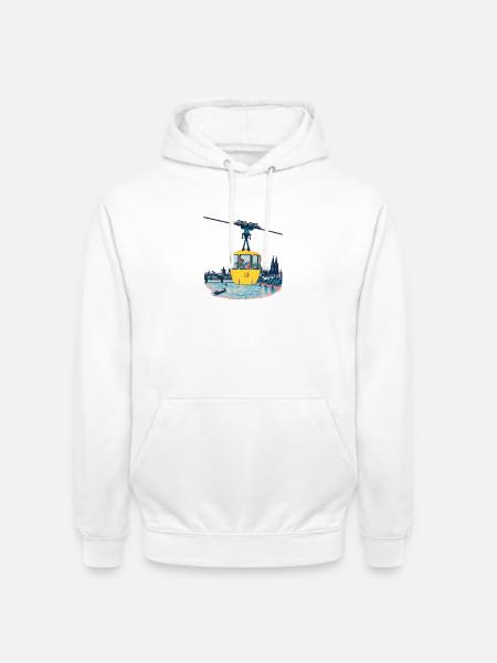 Kölner Seilbahn Risograph - Unisex Hoodie - Weiß