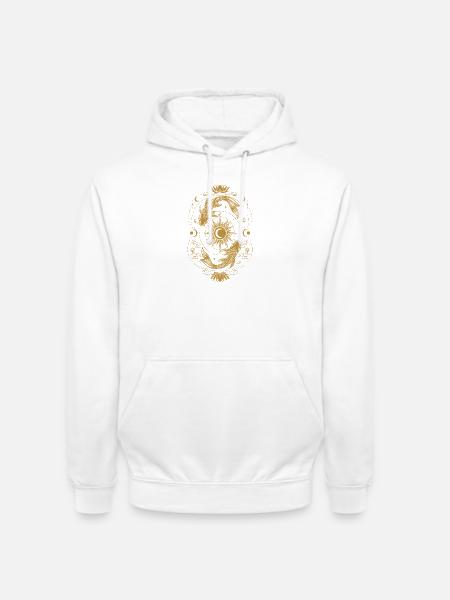 Koi-Sonne-Mond-Gleichgewicht - Unisex Hoodie - Weiß