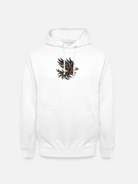 Indianischer Adler Orange - Unisex Hoodie - Weiß