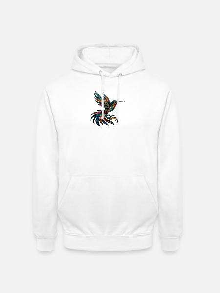 Native American Kolibri Orange - Unisex Hoodie - Weiß