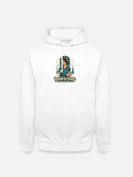 Pflegekraft Krankenpflege Schichtarbeit - Unisex Hoodie - Weiß