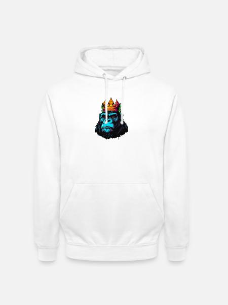 König Gorilla - Unisex Hoodie - Weiß