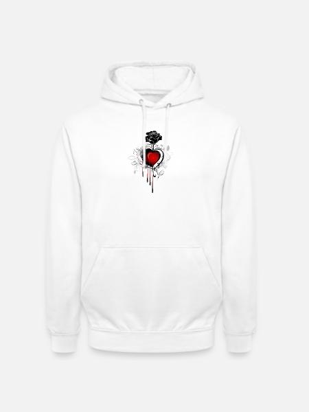 Gothic Goth Okkult Skullmystic Blumen - Unisex Hoodie - Weiß