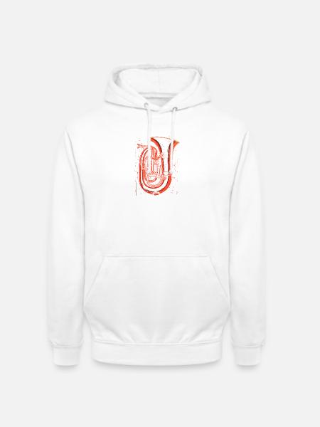Tuba Zeichnung - Unisex Hoodie - Weiß